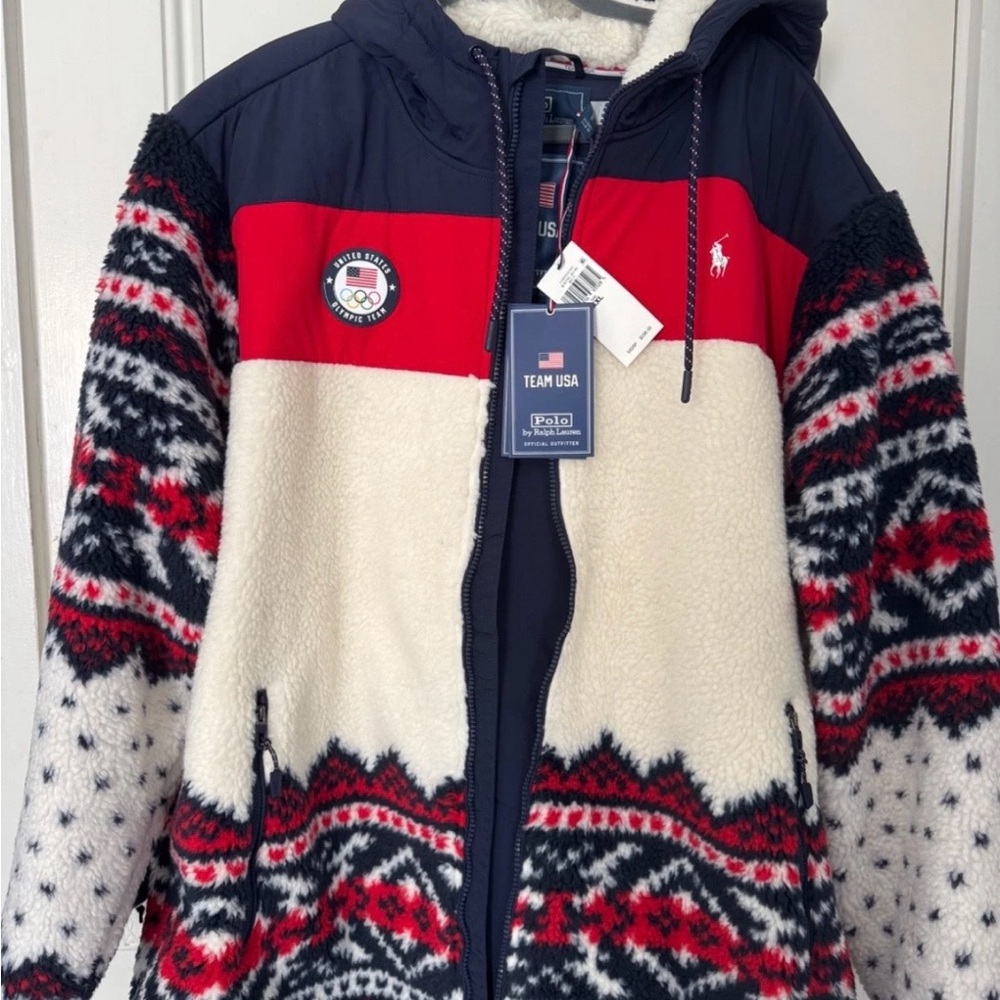 Polo Ralph Lauren Team USA Olympic Flag Men’s Fleece Jacket Large